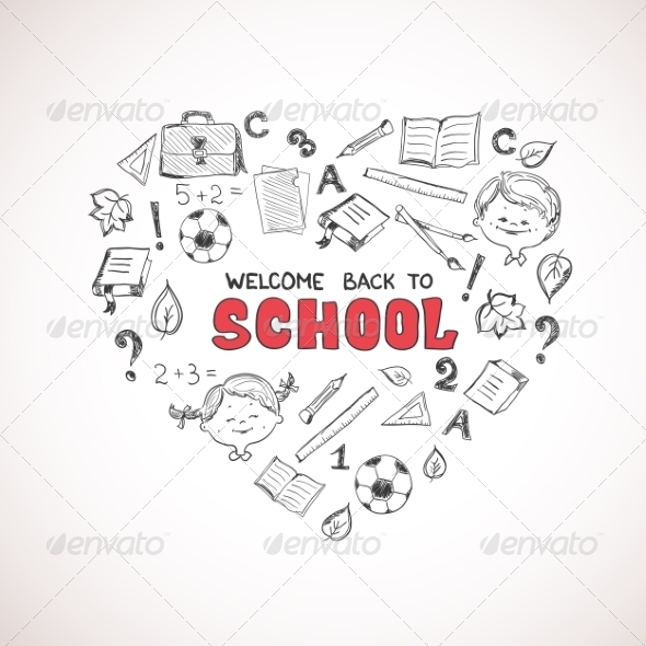 GraphicRiver School Objects in the Shape of Heart 8516271 GraphicRiver School Objects in the Shape of Heart 8516271