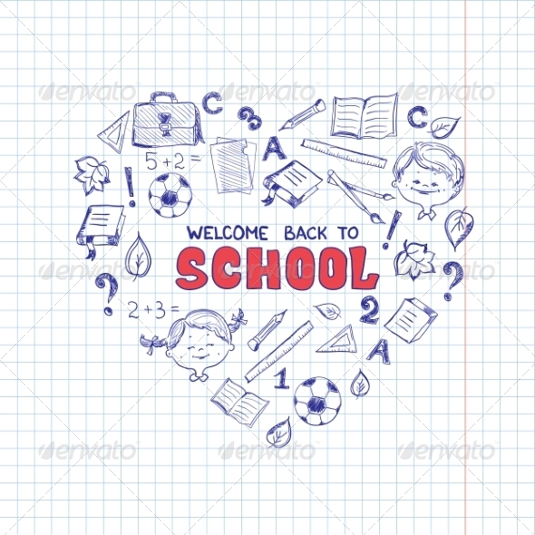 GraphicRiver School Objects in the Shape of Heart 8516274 GraphicRiver School Objects in the Shape of Heart 8516274