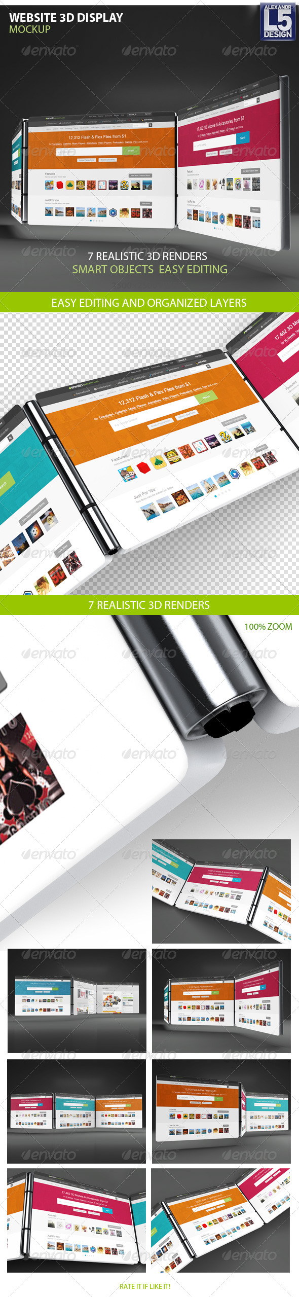 GraphicRiver Website 3D Display Mock-Up 8516544 GraphicRiver Website 3D Display Mock-Up 8516544