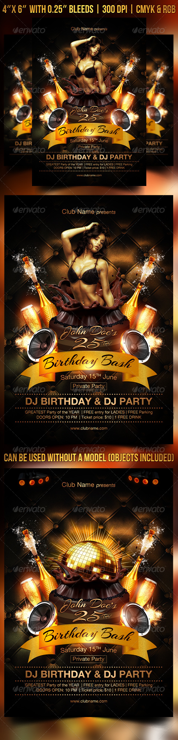 Birthday Bash Flyer Template (Clubs & Parties)