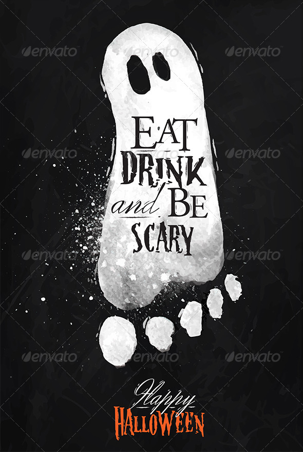 GraphicRiver Ghosts Halloween Poster Chalk 8517105 GraphicRiver Ghosts Halloween Poster Chalk 8517105