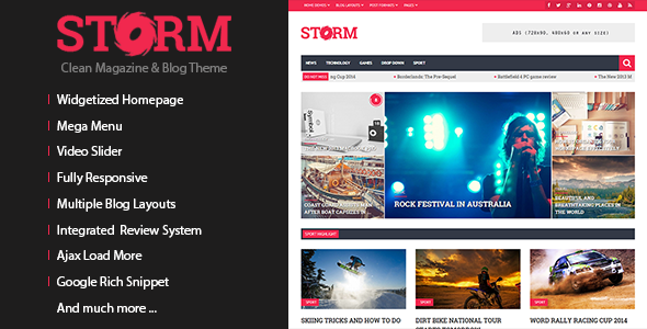 Storm Clean Magazine & Blog Theme Storm Clean Magazine & Blog Theme