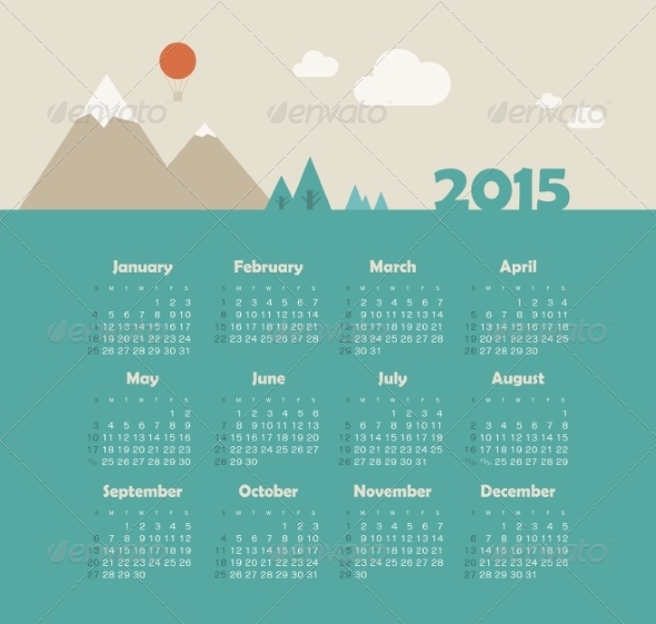 GraphicRiver Calendar 2015 Year with Mountain Landscape 8517492 GraphicRiver Calendar 2015 Year with Mountain Landscape 8517492