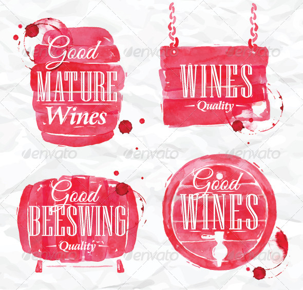GraphicRiver Watercolor Wine Cask 7742835 GraphicRiver Watercolor Wine Cask 7742835
