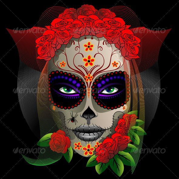 GraphicRiver Skull Girl Dia de los Muertos 8518268 GraphicRiver Skull Girl Dia de los Muertos 8518268