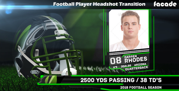 Football Player Headshot Transition Football Player Headshot Transition