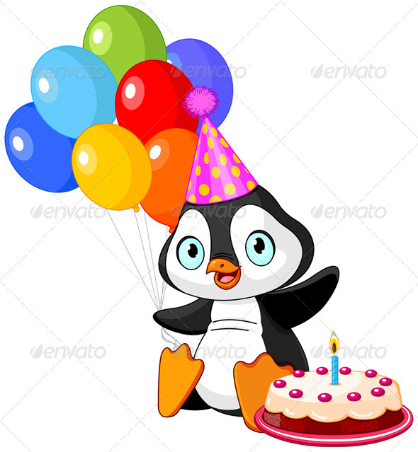 GraphicRiver Penguin Celebrates Birthday 8518442 GraphicRiver Penguin Celebrates Birthday 8518442