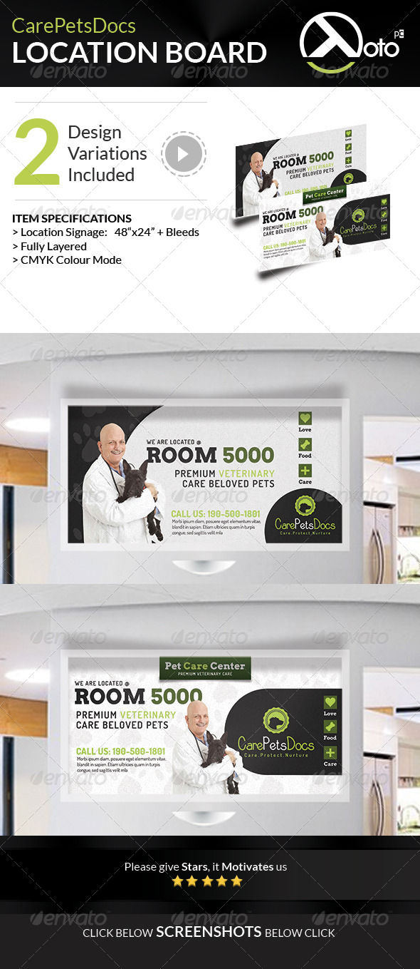 GraphicRiver Care Pets Docs Veterinary Location Board Signages 8518505 GraphicRiver Care Pets Docs Veterinary Location Board Signages 8518505