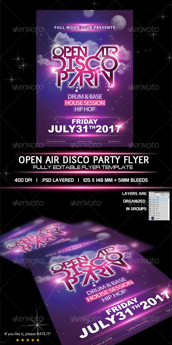 GraphicRiver Open Air Disco Party Flyer Template 8516846 GraphicRiver Open Air Disco Party Flyer Template 8516846