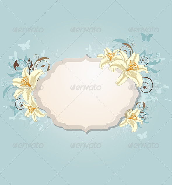GraphicRiver Background with Label and Flowers 8518764 GraphicRiver Background with Label and Flowers 8518764