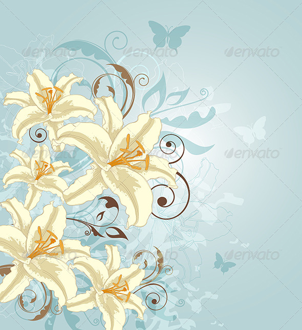 GraphicRiver Background with Flowers and Butterflies 8518774 GraphicRiver Background with Flowers and Butterflies 8518774