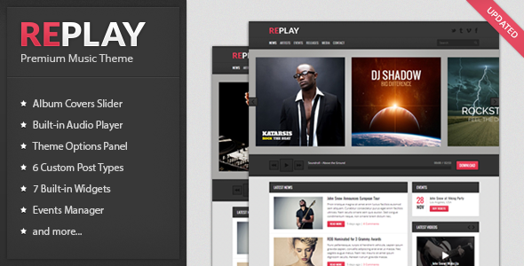 Replay Responsive Music WordPress Theme Replay Responsive Music WordPress Theme