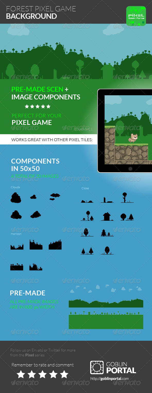 GraphicRiver Forest Pixel Game Background 8520612 GraphicRiver Forest Pixel Game Background 8520612