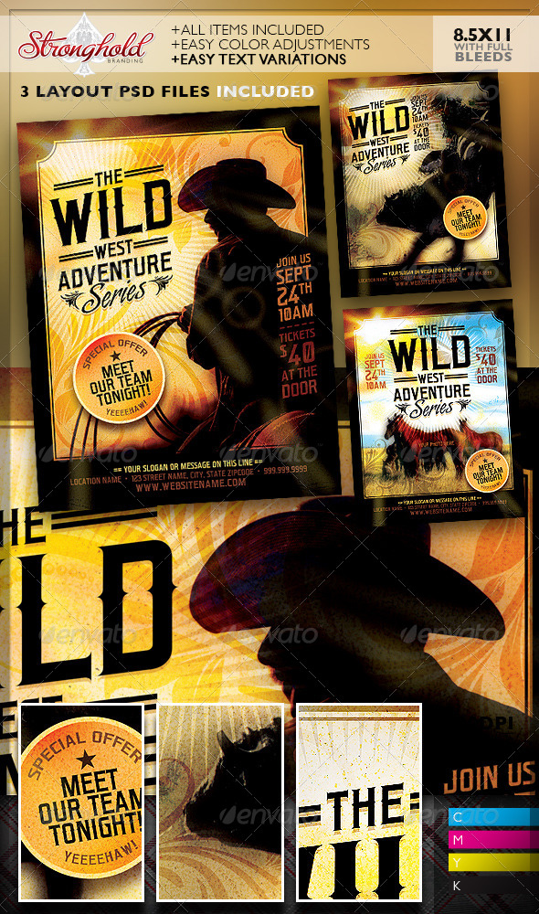 GraphicRiver Wild West Flyer Template Set 8521167 GraphicRiver Wild West Flyer Template Set 8521167