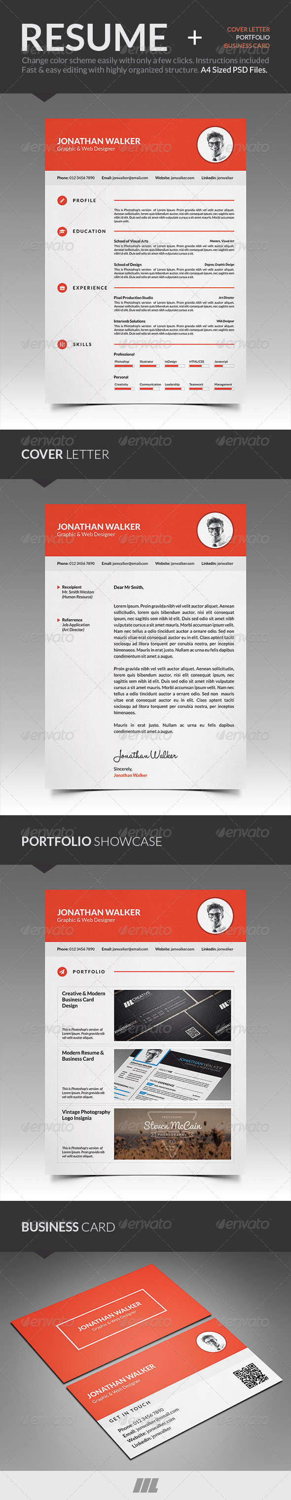 Clean Resume With Business Card