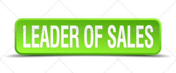 leader of sales green 3d realistic square isolated button (Misc) Photo Download