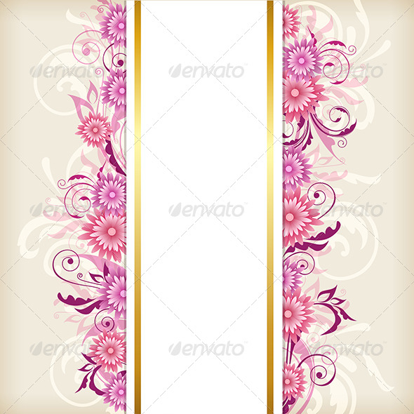 GraphicRiver Vertical Banner with Pink Flowers 8522542 GraphicRiver Vertical Banner with Pink Flowers 8522542