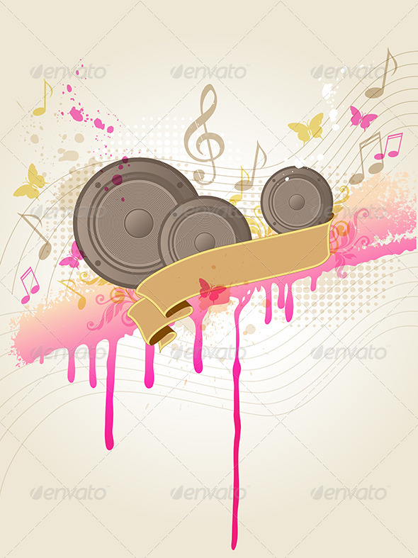 Music Background with Speakers Music Background with Speakers