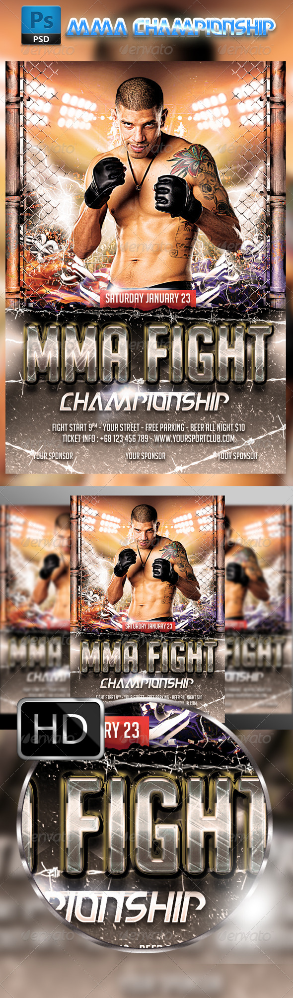 GraphicRiver MMA Fighting Flyer Template 8489397 GraphicRiver MMA Fighting Flyer Template 8489397