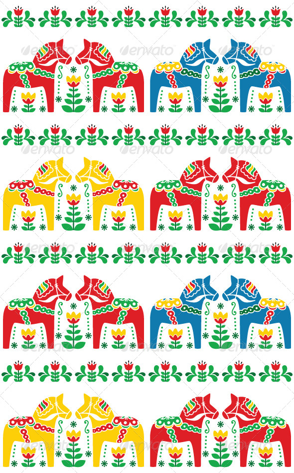 GraphicRiver Swedish Dala or Daleclarian Horse Seamless Pattern 8522615 GraphicRiver Swedish Dala or Daleclarian Horse Seamless Pattern 8522615