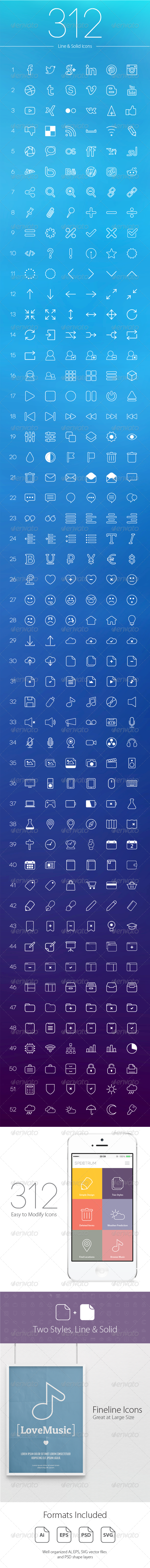 GraphicRiver 312 Line Icons 8491313 GraphicRiver 312 Line Icons 8491313