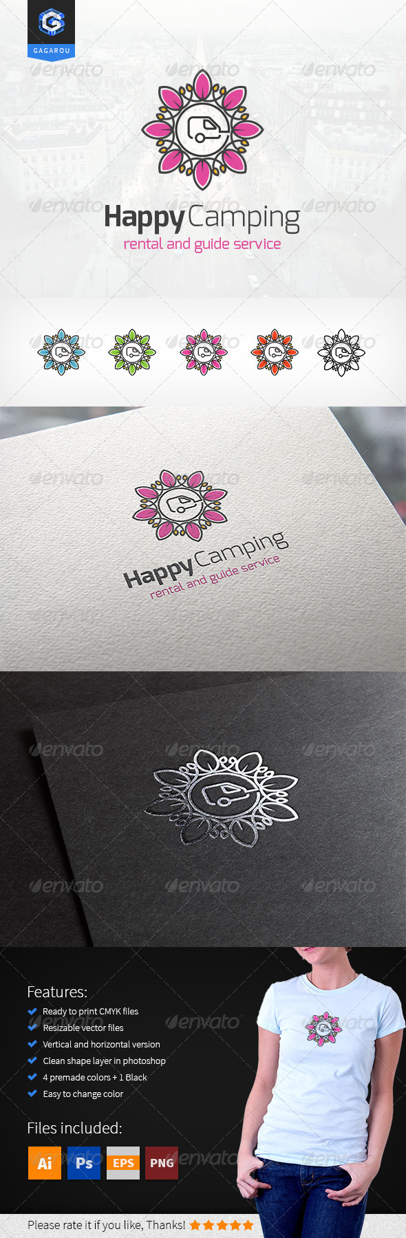 GraphicRiver Happy Camping logo 8522871 GraphicRiver Happy Camping logo 8522871