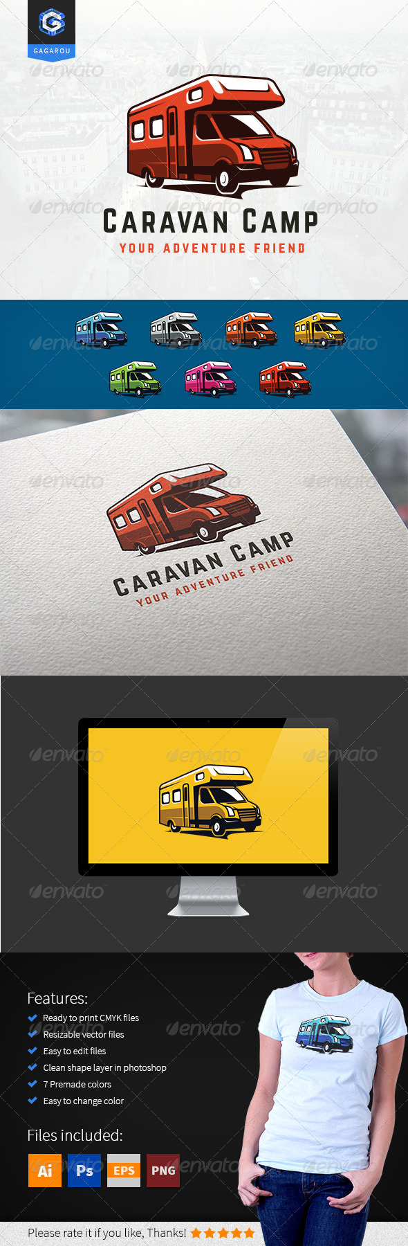 GraphicRiver Caravan Camp logo 8523008 GraphicRiver Caravan Camp logo 8523008