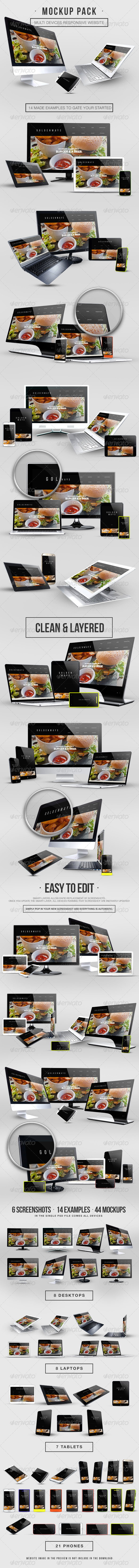 Multi Devices Responsive Website Mockup Pack Multi Devices Responsive Website Mockup Pack