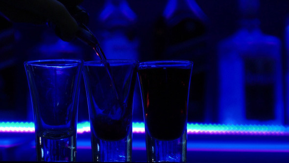 Pouring Three Shots of Clear Alcoholic Drink-2 Pouring Three Shots of Clear Alcoholic Drink-2