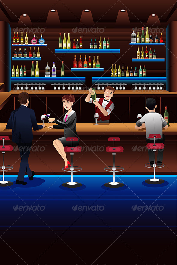 GraphicRiver Bartender Working in a Bar 8527014 GraphicRiver Bartender Working in a Bar 8527014