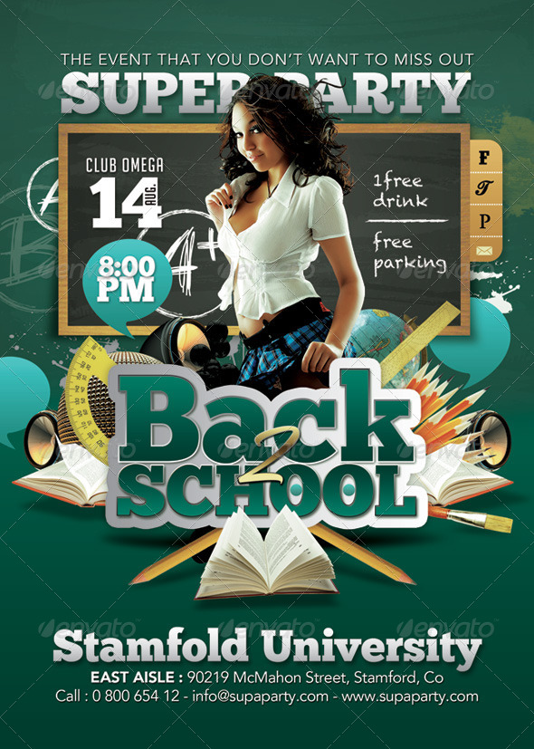 GraphicRiver Back To school Super University Party 8523839 GraphicRiver Back To school Super University Party 8523839