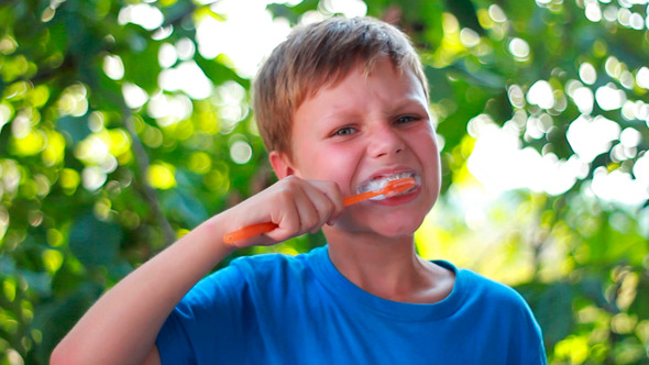 Boy Is Brushing His Teeth Boy Is Brushing His Teeth