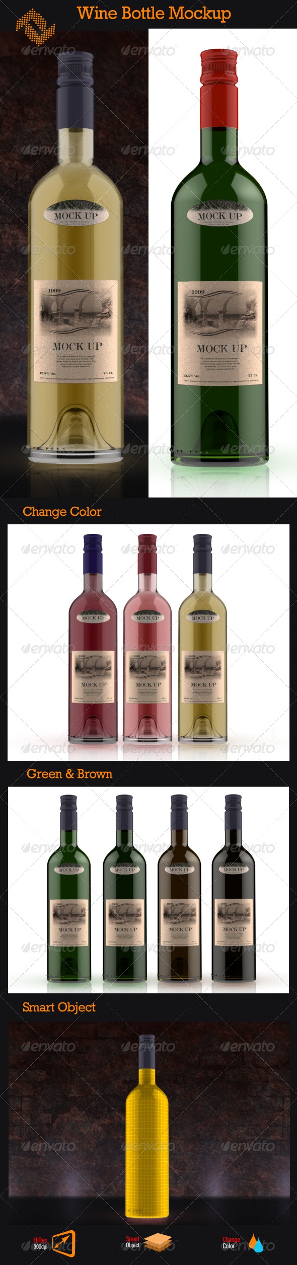 Wine Bottle Mockup