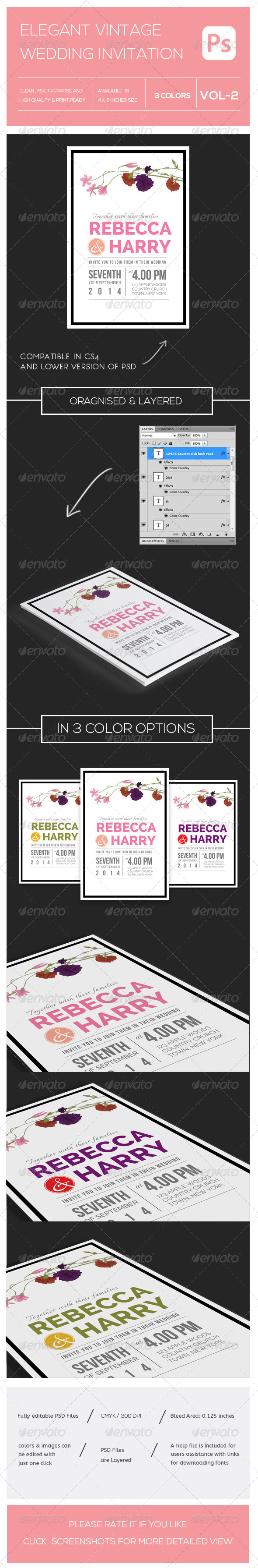 GraphicRiver Elegant Vintage Wedding Invitation Template 8417542 GraphicRiver Elegant Vintage Wedding Invitation Template 8417542