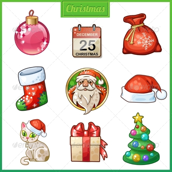 GraphicRiver Candy Cartoon Icons Set for Christmas and New Year 8532347 GraphicRiver Candy Cartoon Icons Set for Christmas and New Year 8532347