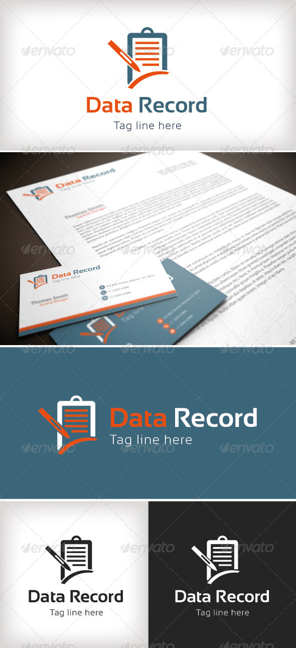 GraphicRiver Data Record Logo Template 8532613 GraphicRiver Data Record Logo Template 8532613