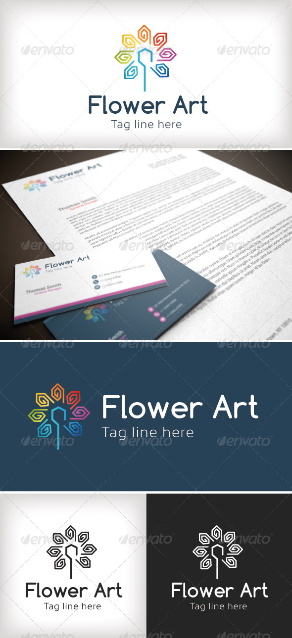 GraphicRiver Flower Art Logo Template 8532924 GraphicRiver Flower Art Logo Template 8532924