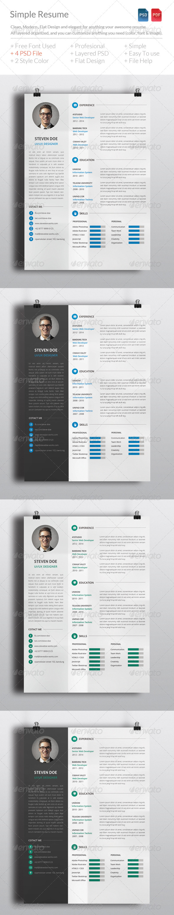 GraphicRiver Simple Resume 8406618 GraphicRiver Simple Resume 8406618