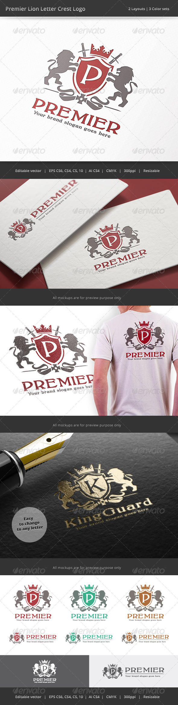 GraphicRiver Premier Lion Letter Crest Logo 8533551 GraphicRiver Premier Lion Letter Crest Logo 8533551