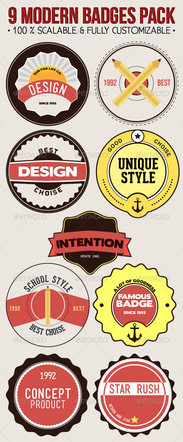 GraphicRiver 9 Modern Badges Pack 8496638 GraphicRiver 9 Modern Badges Pack 8496638