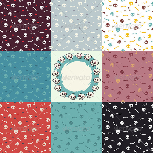 GraphicRiver Eight Variants of Halloween Seamless Pattern 8535365 GraphicRiver Eight Variants of Halloween Seamless Pattern 8535365