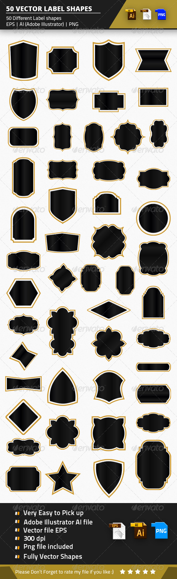 GraphicRiver 50 Vector Label Shapes 8535644 GraphicRiver 50 Vector Label Shapes 8535644