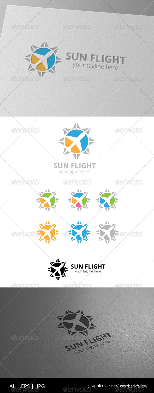 GraphicRiver Sun Flight Plane Holiday Logo 8536556 GraphicRiver Sun Flight Plane Holiday Logo 8536556
