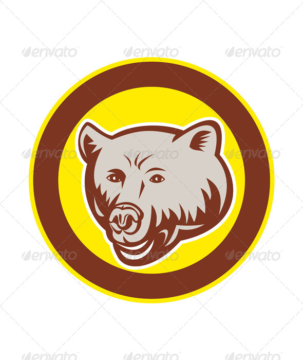 GraphicRiver Grizzly Bear Head Circle Retro 8537591 GraphicRiver Grizzly Bear Head Circle Retro 8537591