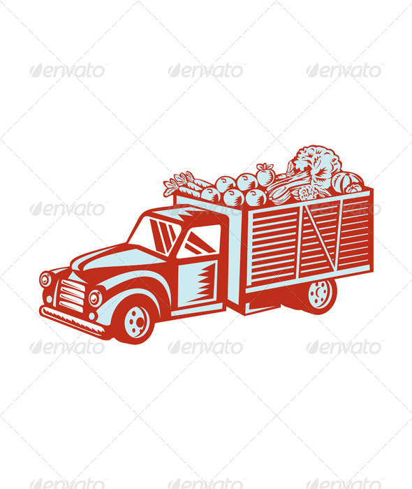 GraphicRiver Vintage Pickup Truck Delivery Harvest Retro 8537810 GraphicRiver Vintage Pickup Truck Delivery Harvest Retro 8537810
