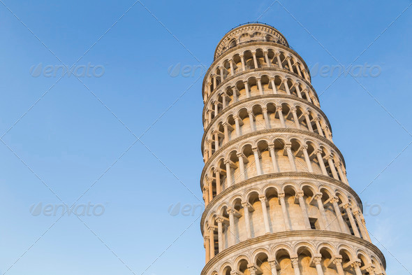 Pisa tower with blue sky. Pisa, Italy (Misc) Photo Download