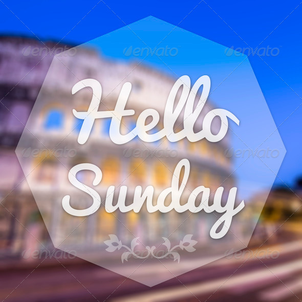 Good Morning Sunday on blur background greeting card. (Misc) Photo Download