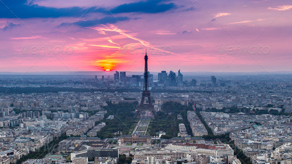 Sunset Eiffle Tower. Paris. France (Misc) Photo Download