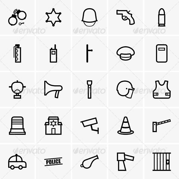 GraphicRiver Police Icons 8539866 GraphicRiver Police Icons 8539866