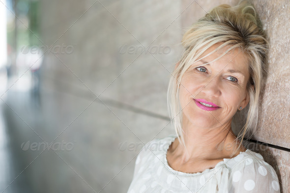 Contemplative middle-aged woman